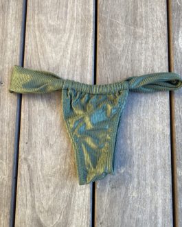 Bas de bikini Kylie – Vert Côtelé