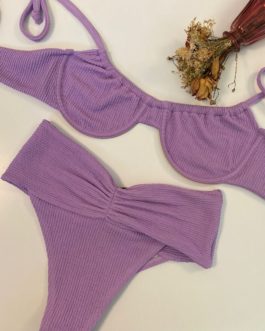 Bas de bikini Caro – Lavande texturé